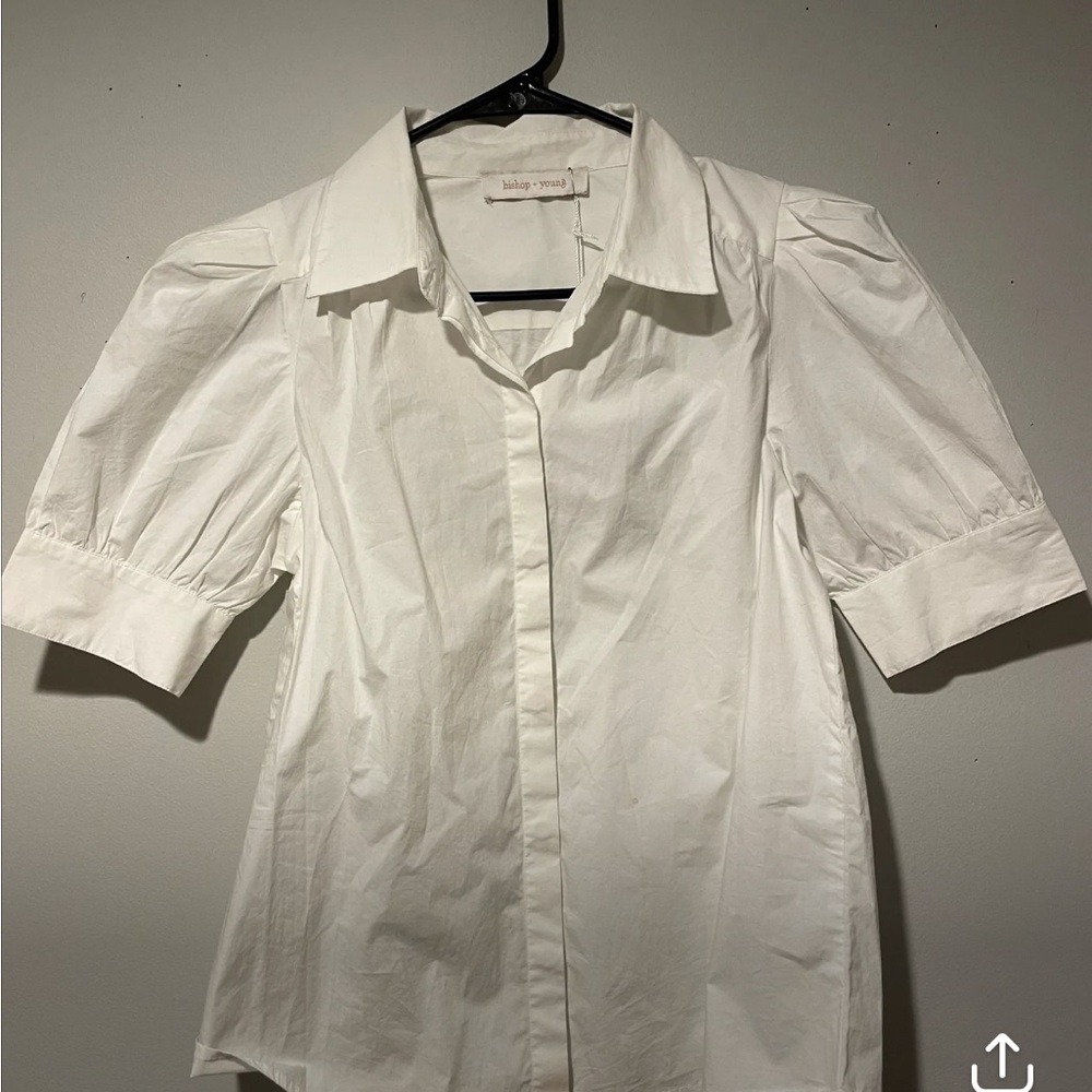 Bishop and Young White Buttondown Top